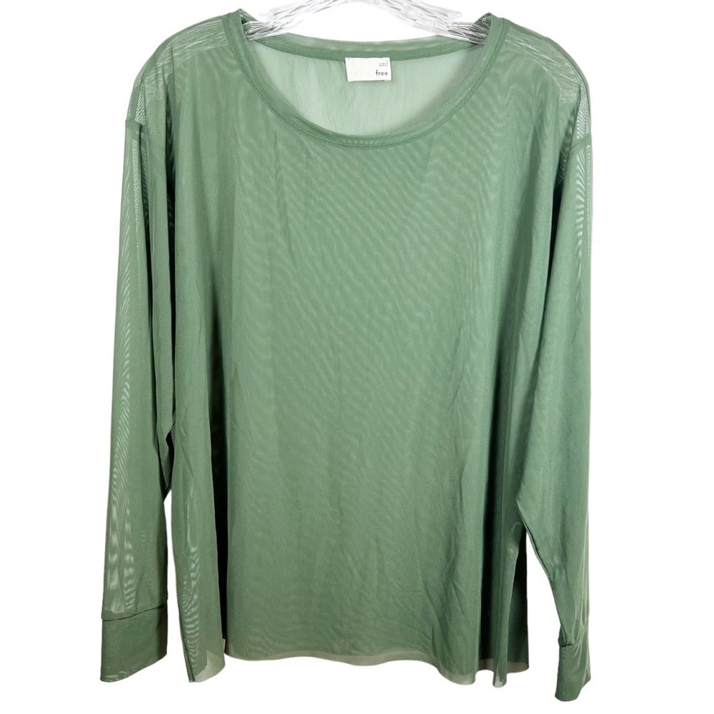 Aritzia Wilfred free women’s sheer long sleeve top size 1 green
